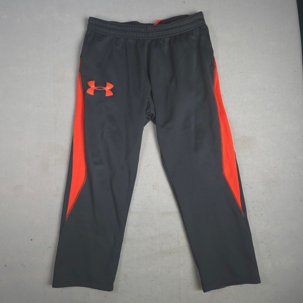 Under Armour Combine Storm Mens XL Black Orange Fleece Training Pants Joggers